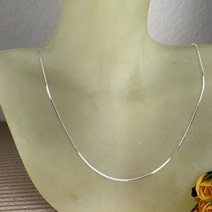 NEW 20" Real Silver (not plated) 1mm Square Snake Chain